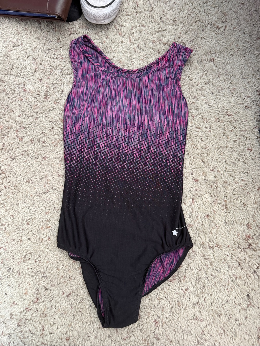 Destira Pink & Black Gradient Leotard with Star Accent